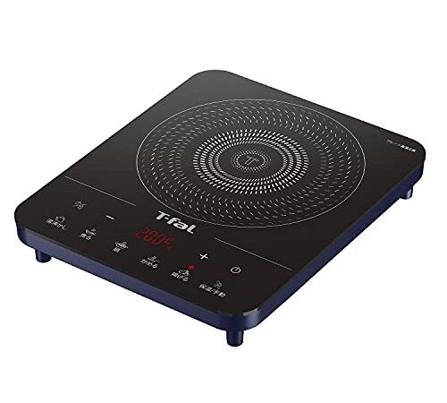 ティファール 卓上IH調理器 IHコンロ 1400W タッチパネル 6つの調理プログラム 「フルフラットIH ドレスブルー」 IHクッキングヒーター IH2024JP