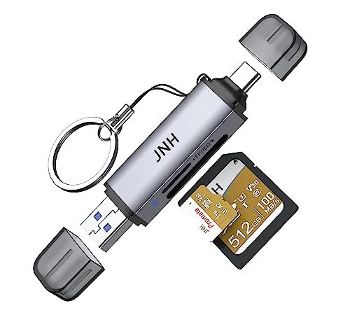 JNH SDカードリーダー CR-UD201 USB 3.2 DDR200モード 最高190MB/ｓ超高速転送 Type-C OTG対応 2-in-1 SDXC microSDXC カードリーダー Android スマホ タブレット/iPad Pro/MacBook Pro Air/Windows PCに適用