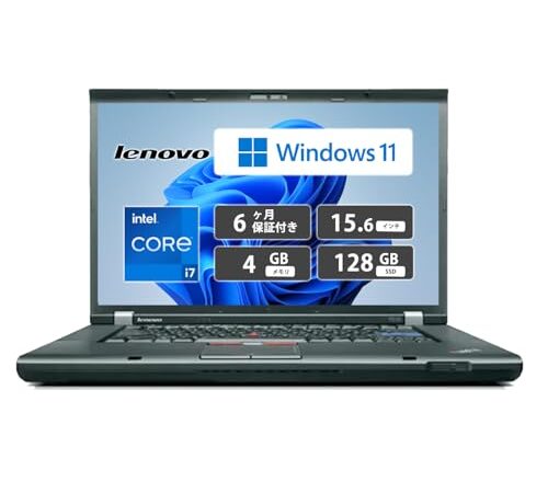 Lenovo レノボ ノートパソコンT510 /インテルCore i7 620M 2.67GHz /4GB/SSD128GB/DVD/Win11/15.6型/Microsoft Office2019/ブラック (整備済み品)