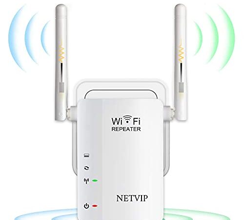 NETVIP WiFi 中継器 無線LAN中継機 ワイヤレスリピーター/アクセスポイント wifiブースター wifi増幅器 信号改善 電波増強 拡大 安定した通信 有線LANポート 外部アンテナ付き 2.4G 300Mbpsに対応 コンセント直挿し 技適認定済み【アップグレード版】