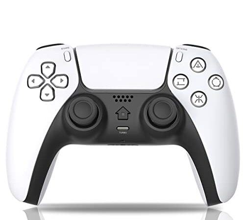 PS4コントローラー 【 Newluck 2023年9月登場NEWモデル 】 ps4 コントローラー 無線Bluetooth接続 800mAh大容量バッテリー 12時間連続使用 重力感応 Turbo連射機能 6核振動機能 ピンホールリセット機能 ワイヤレス4コントローラー 高耐久ボタン PS4/ワイヤレス4/PS3対応 日本語取扱説明書付き(ホワイト)
