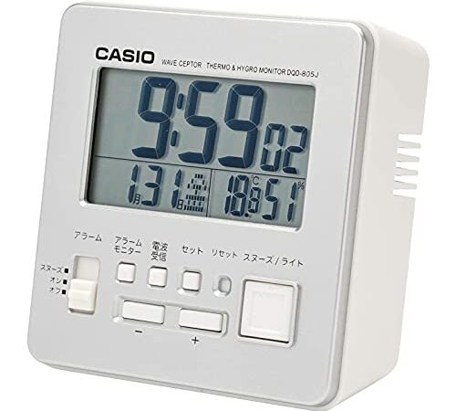 CASIO(カシオ) 目覚まし時計 電波 シルバー デジタル 小型 スヌーズ ライト付き DQD-805J-8JF